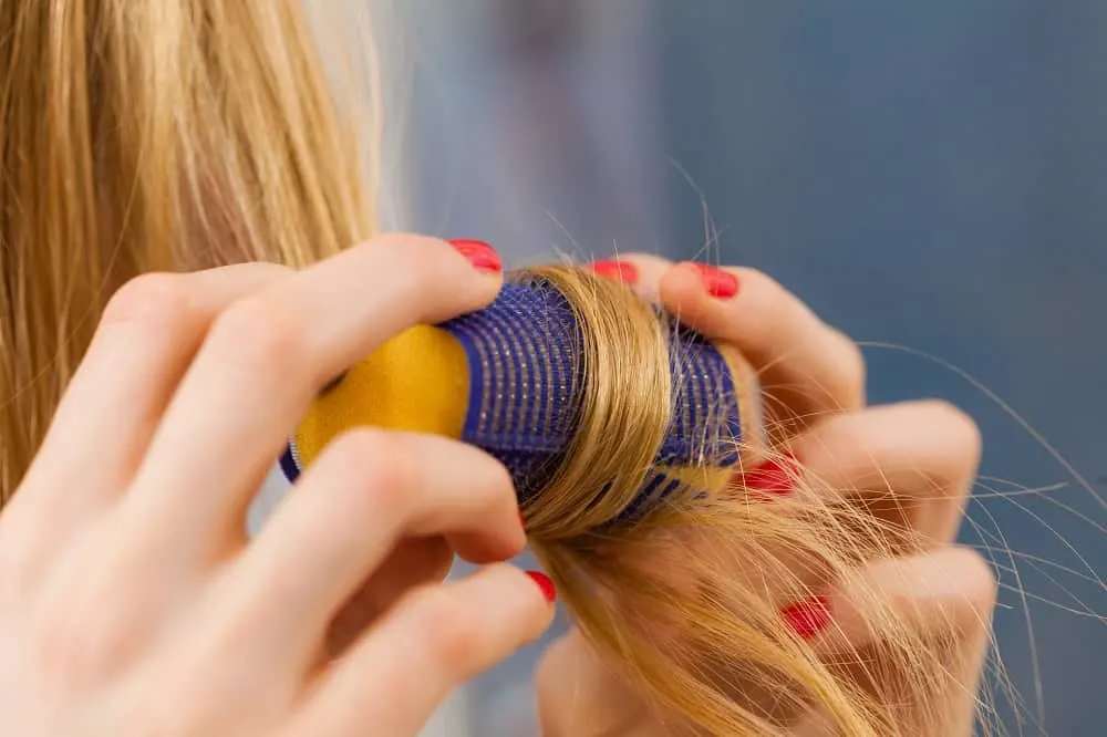 use velcro rollers to add texture on straight hair