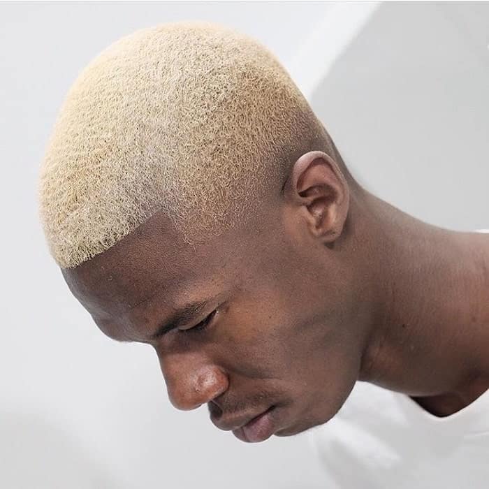 very short icy blonde hair for men