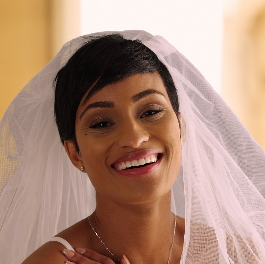 very short wedding hairstyle for black women