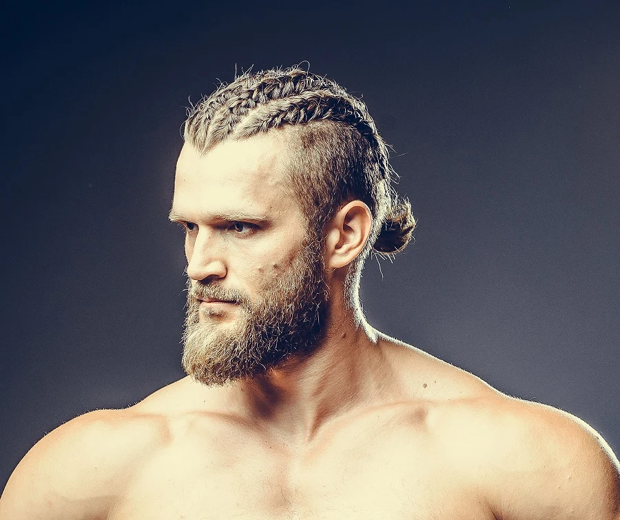 viking braid man bun