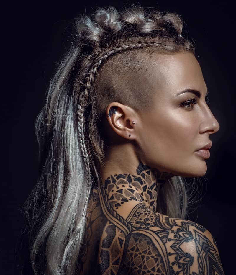 viking braids with shaved sides for women