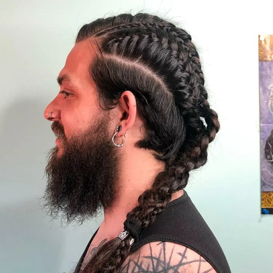 viking french braids for men