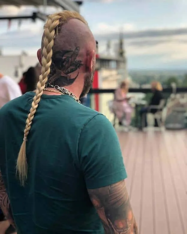 viking hairstyle with single braid