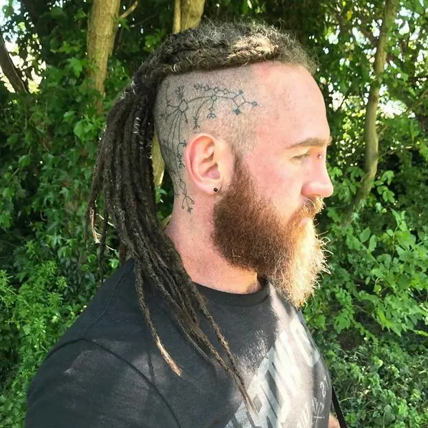 dreadlock ponytail with viking hair