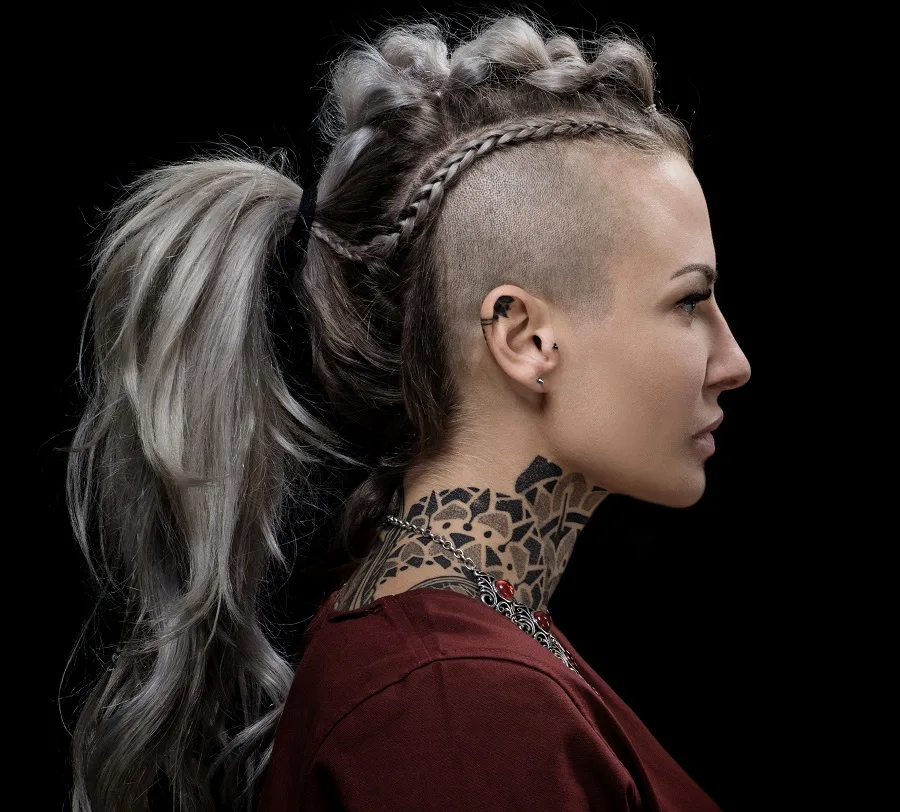 viking style mohawk braids for women