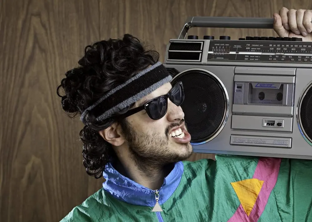 vintage curly mullet for men