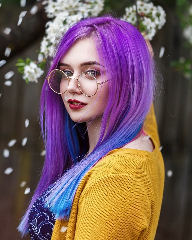 Purple and blue hair