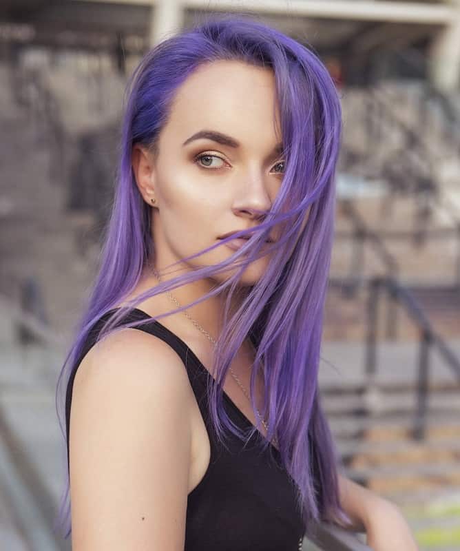 Purple gray hair
