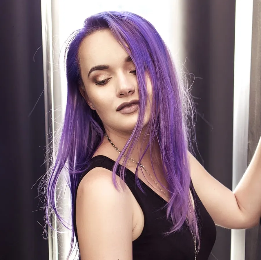violet hair for women with square face