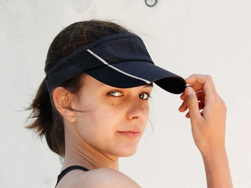 visor hat for woman with short hair