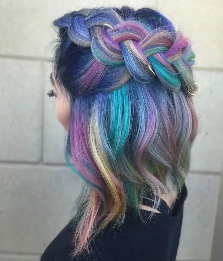 dark blue Mermaid hair color idea for women