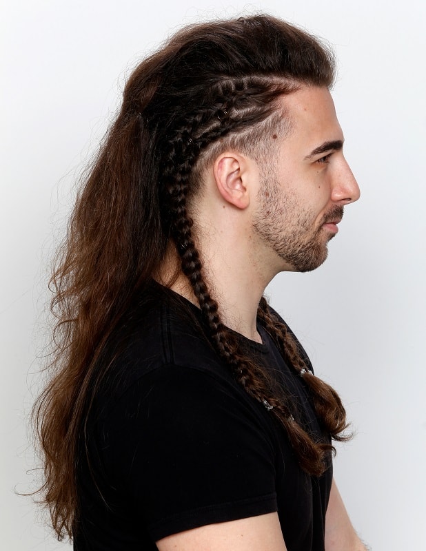 warrior braids for men with long hair