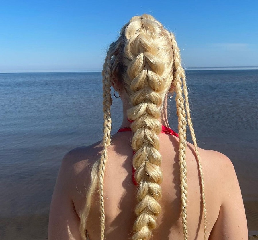 warrior braids for blonde hair
