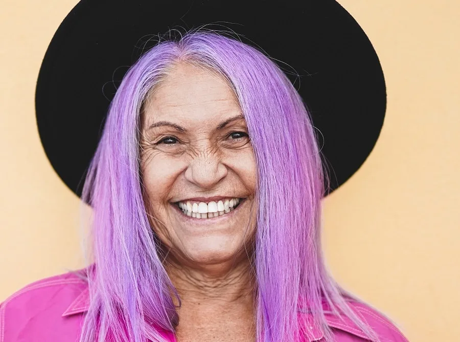 wash and wear colored hairstyle for over 60