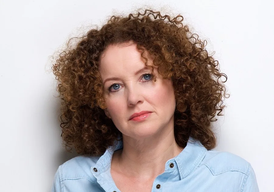 wash and wear curly hairstyle for over 50