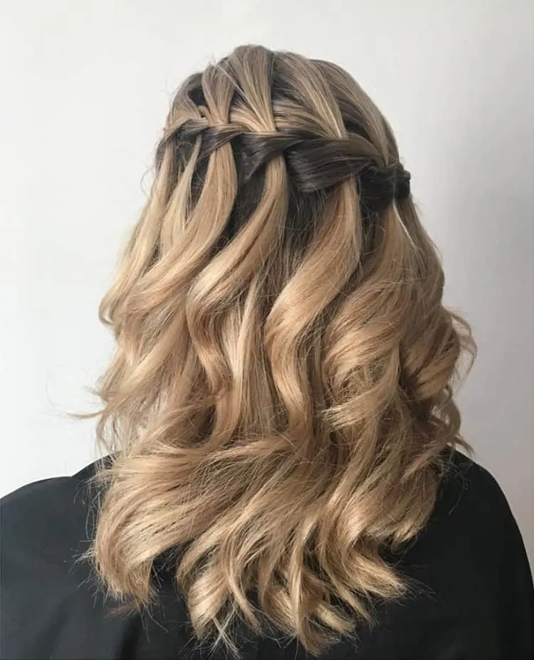 waterfall braid for layered hair