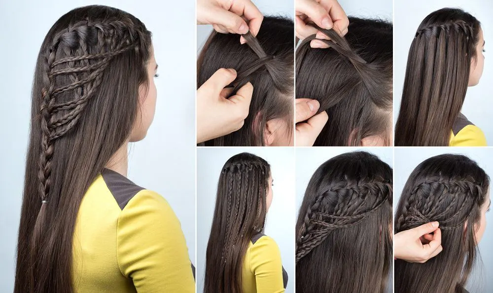 waterfall braid tutorial for long hair