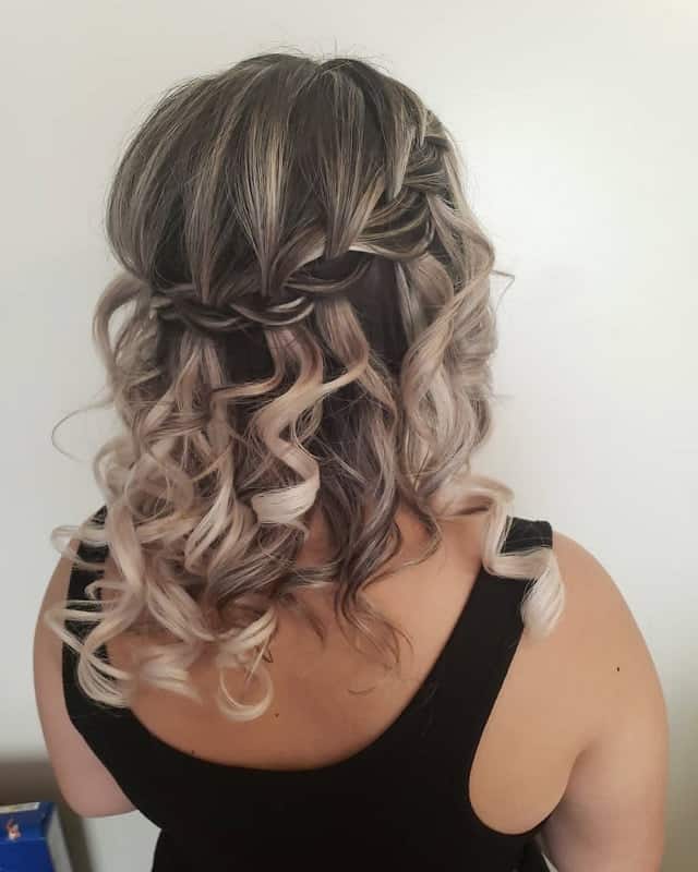 waterfall braid with curly medium hair