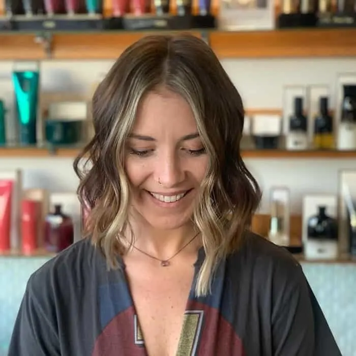 wavy angled bob