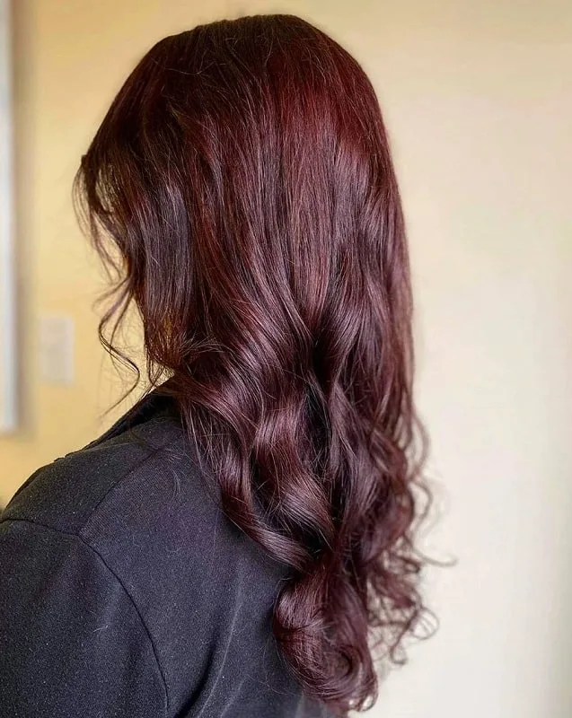 wavy black cherry hair
