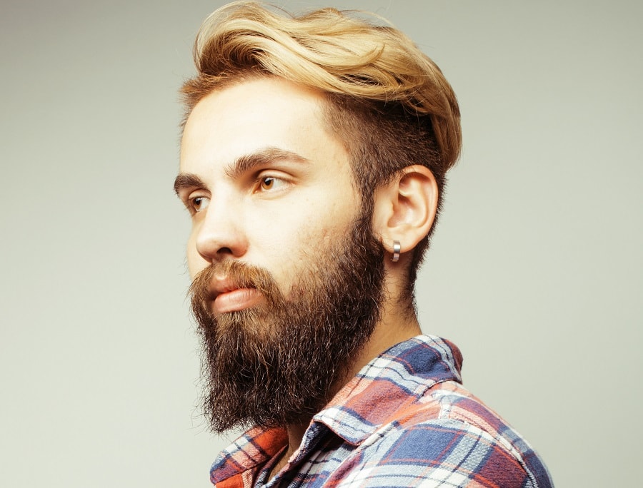 Wavy blonde with a thick beard