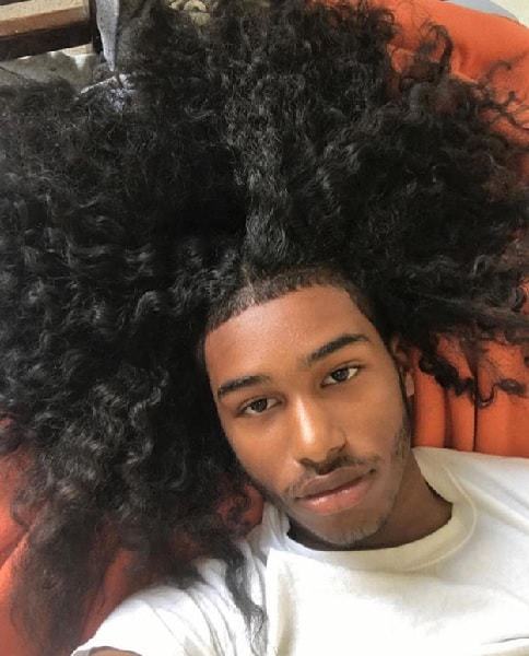 long wavy hair for black men