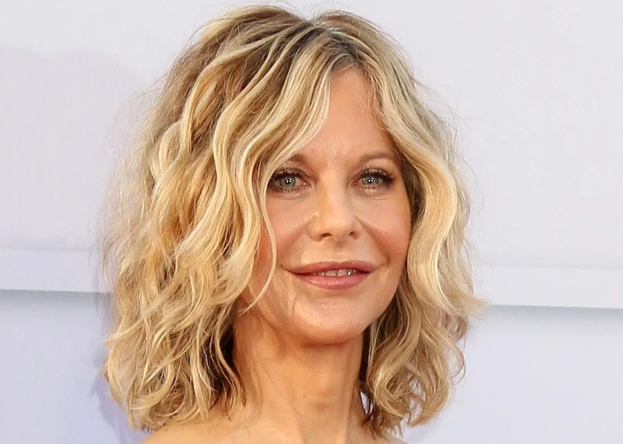 wavy shag haircut for women over 60