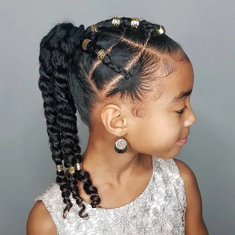 1, 2, 3 Connected Ponytail Hairstyle for Toddlers and Girls | Connected ponytail  hairstyle in a 1, 2, 3 pattern! You could do this as a half up hairstyle or  pull it