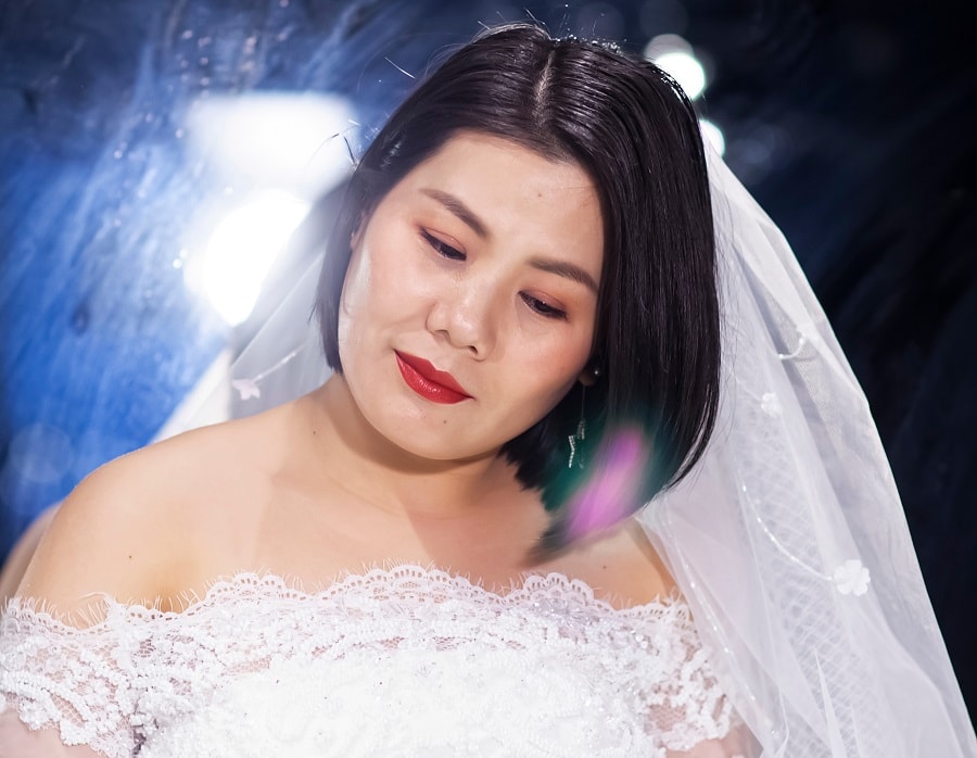 wedding bob for fat Asian bride