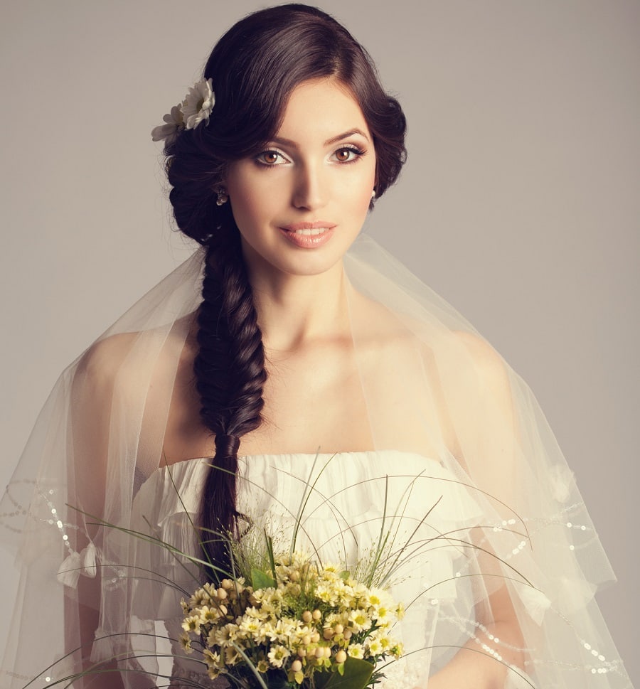 wedding braid hairstyle for bride