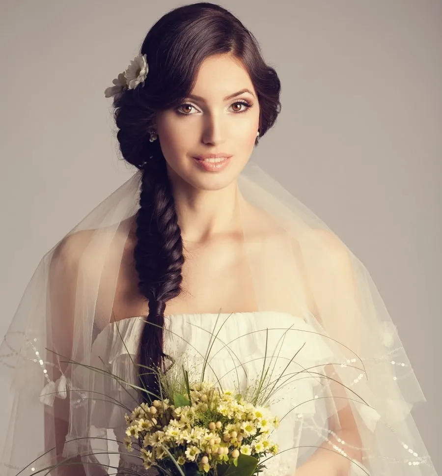 wedding braid hairstyle for bride