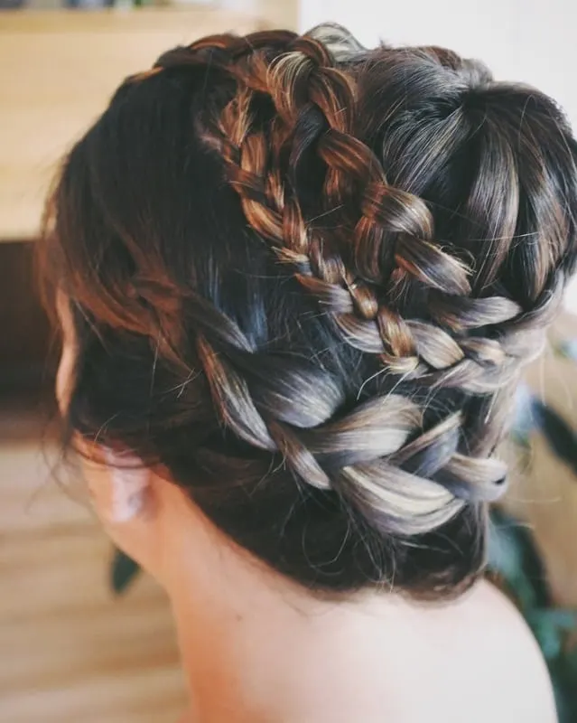 braided updo for brides