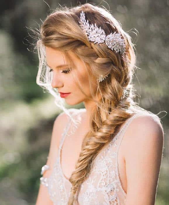 fishtail wedding braid for women