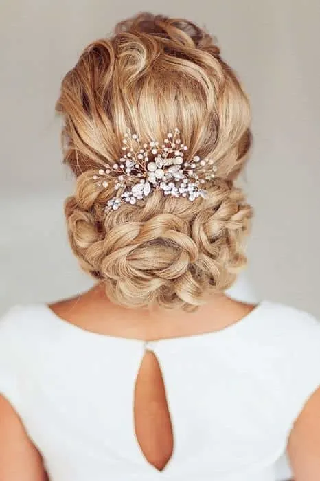 wedding braided low bun