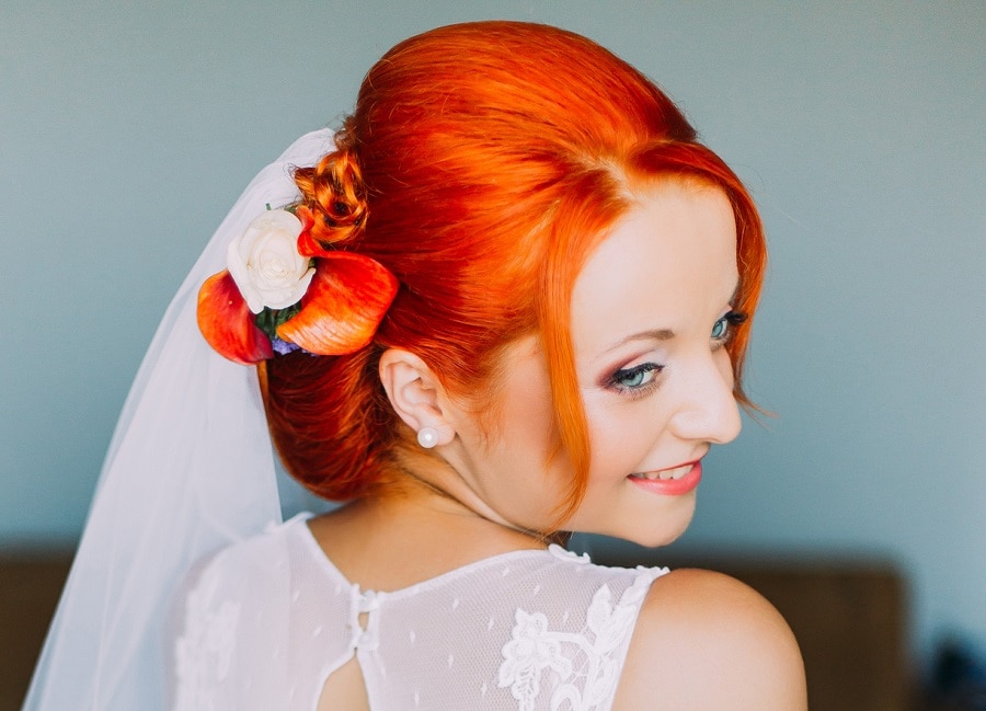 wedding bun for redhead