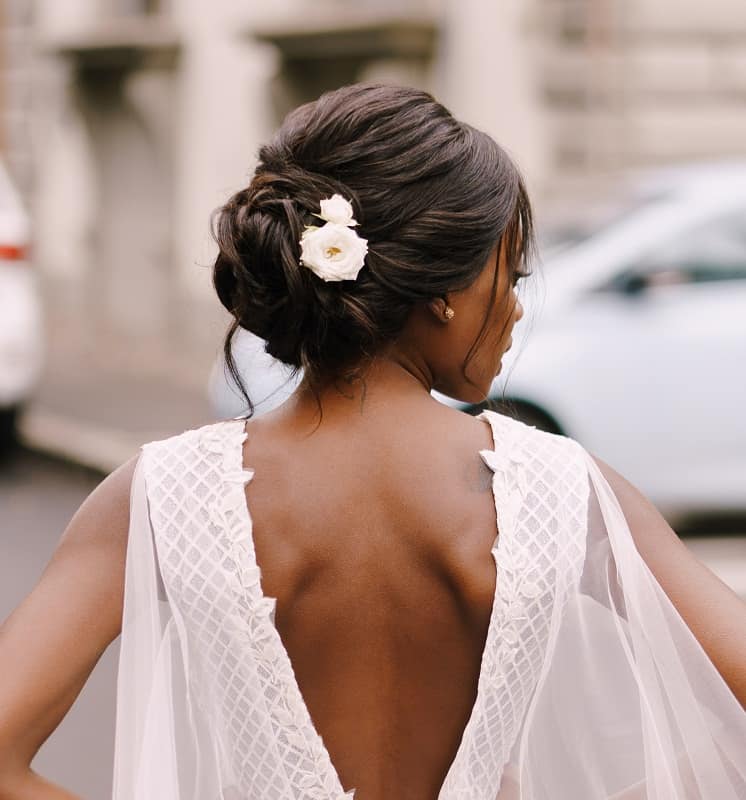 wedding bun hairstyle for black women