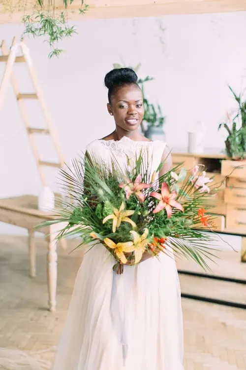 wedding bun hairstyle for black hair