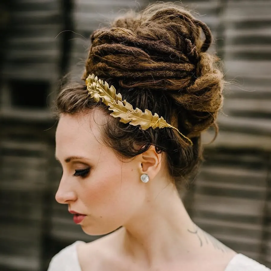 wedding bun with locs