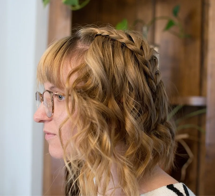 wedding guest hairstyle with bangs