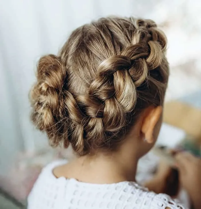 braided wedding hairstyle for little girl 