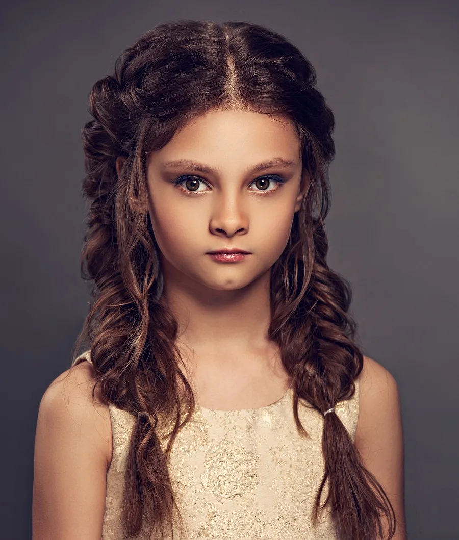 long wedding hairstyle for little girls