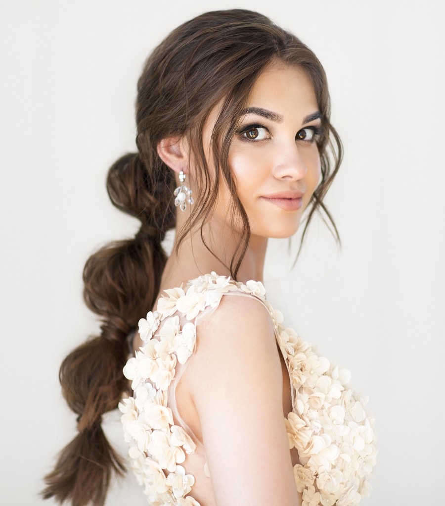 wedding hairstyle for long face with oval face