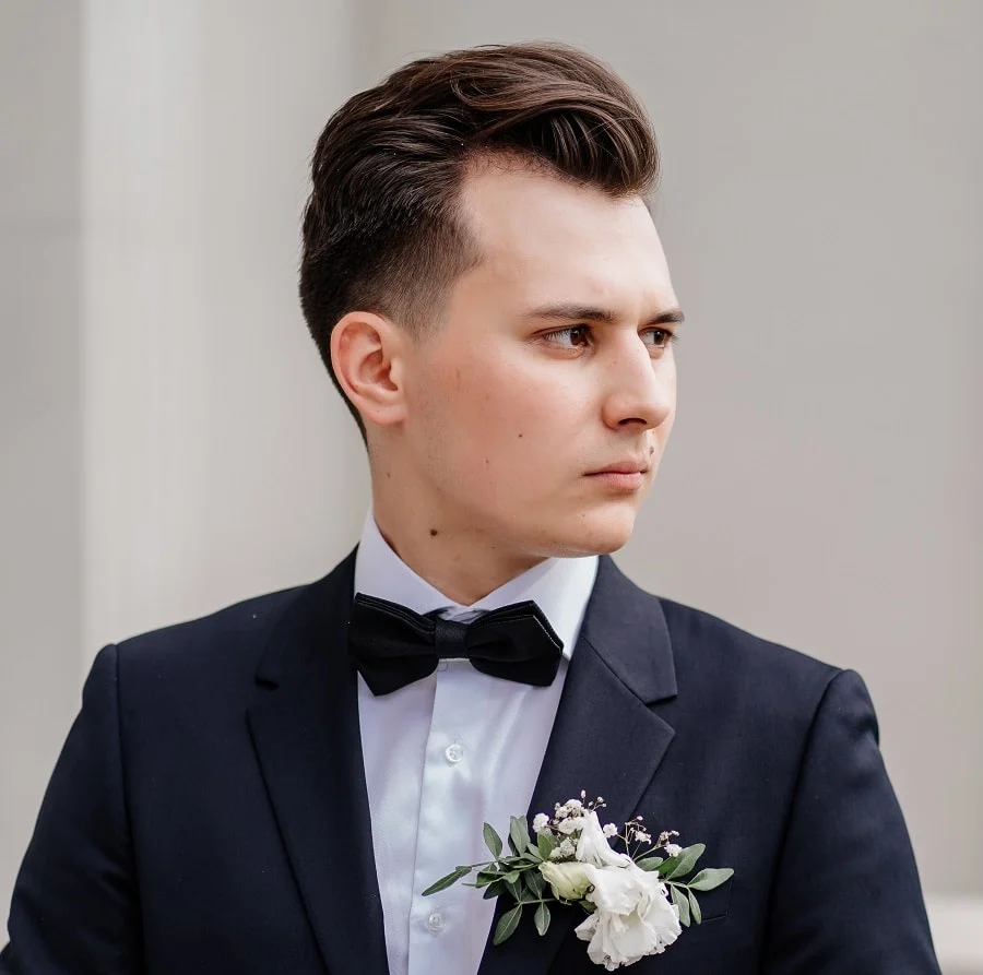 wedding hairstyle for men with receding hairline