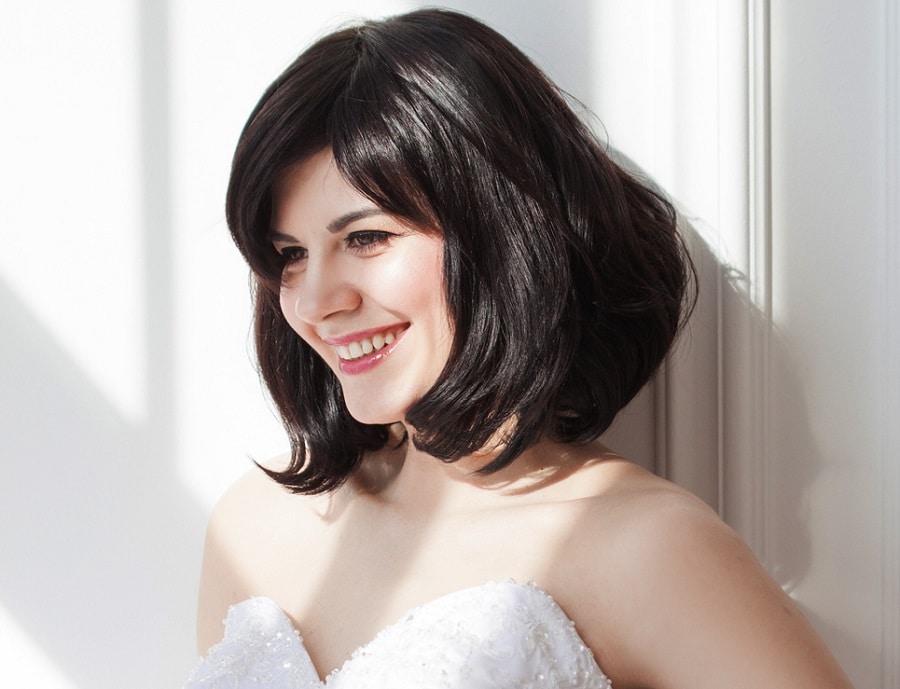 wedding hairstyle for straight bob