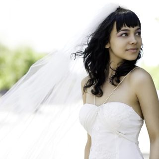 wedding hairstyle with bangs
