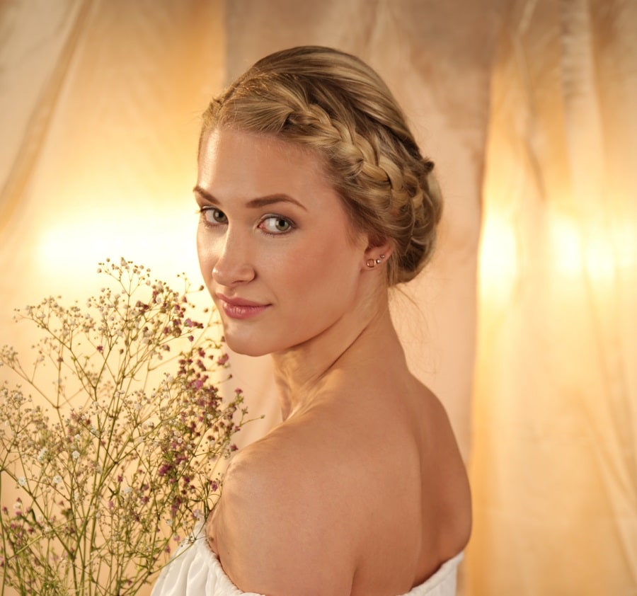 wedding hairstyle with braids for thin hair