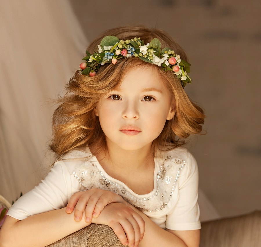 wedding hairstyle with flowers for junior bridesmaids