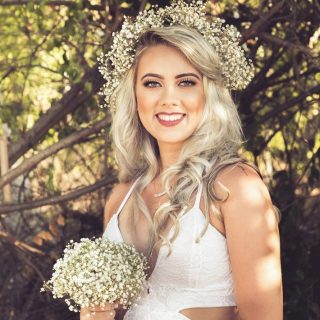 wedding hairstyle with grey hair