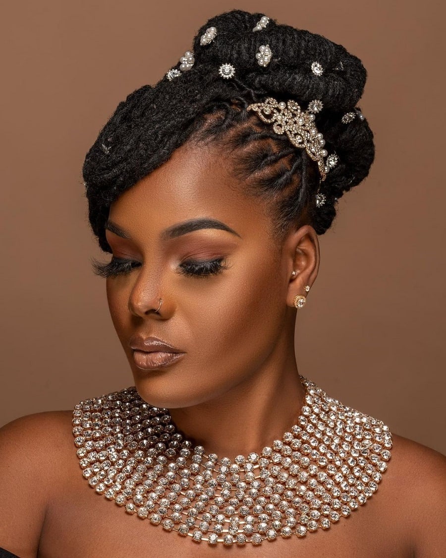 wedding hairstyle with locs