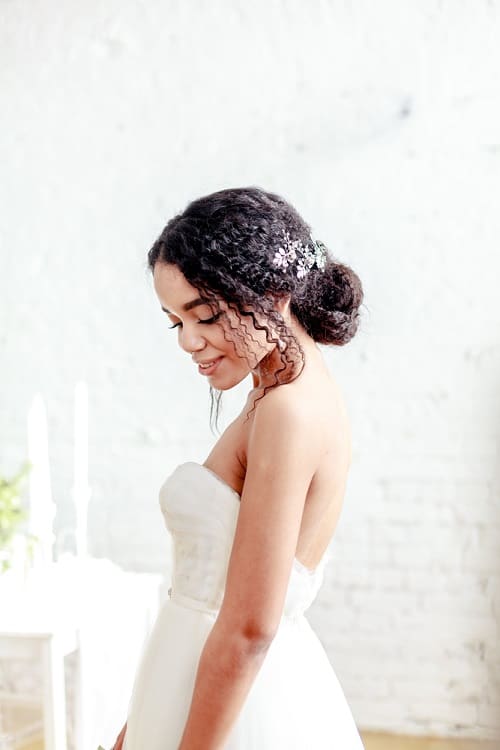 wedding hairstyle for curly black hair